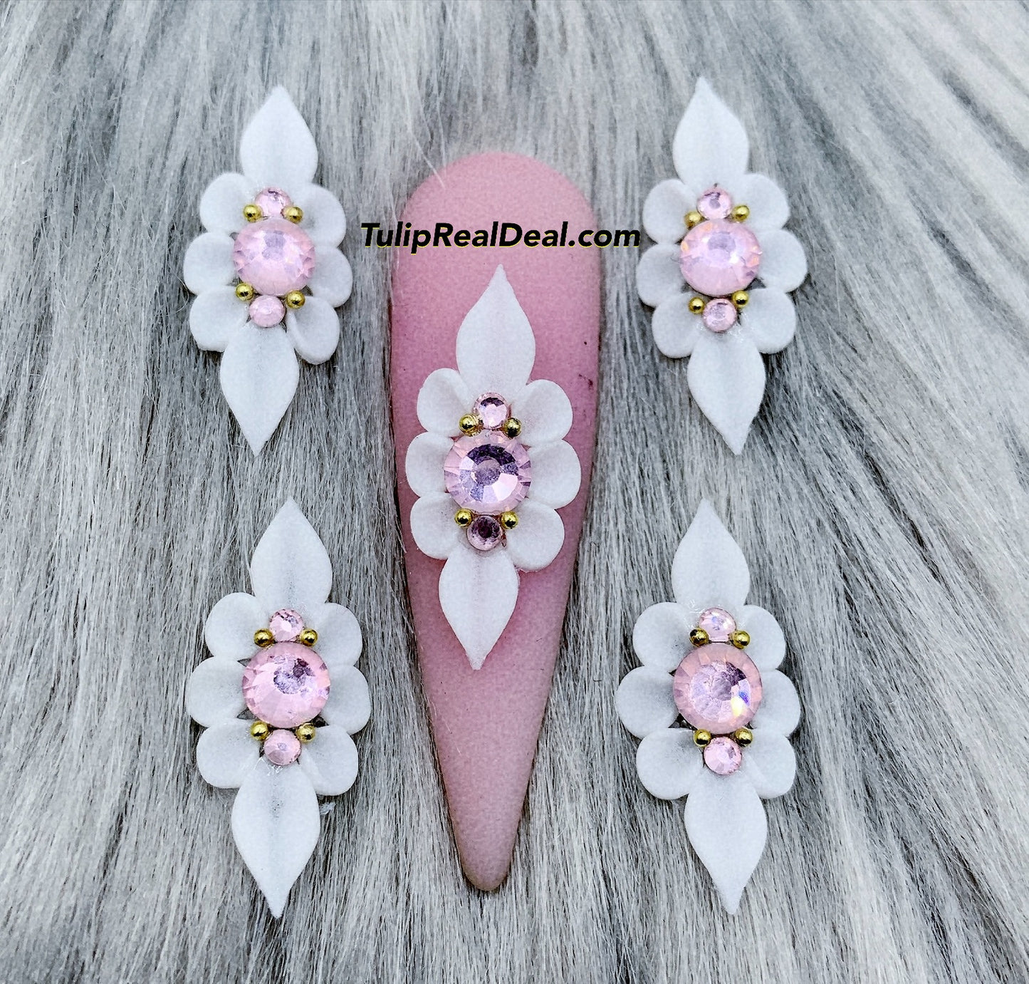 HANDMADE 3D WHITE Acrylic Flowers Full XL