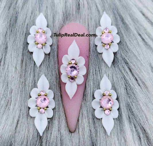 HANDMADE 3D WHITE Acrylic Flowers Full XL