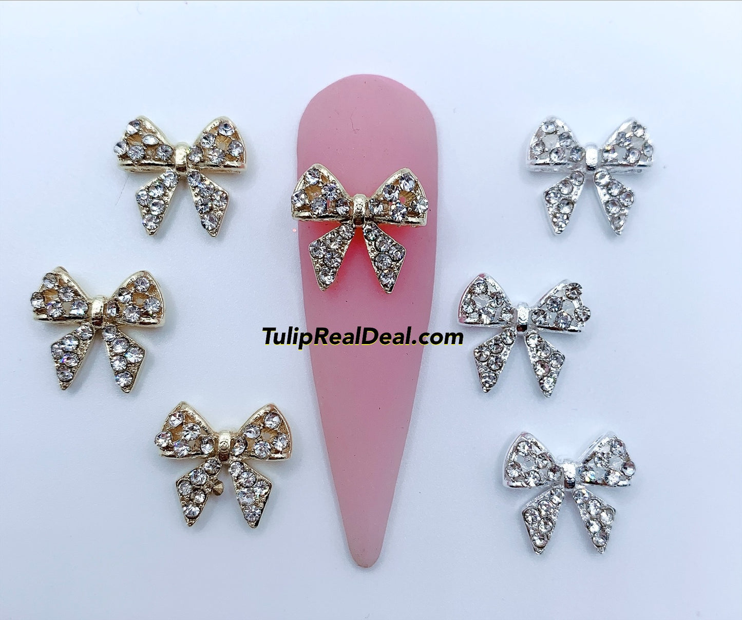 3D Bling Bow Charms 5pcs