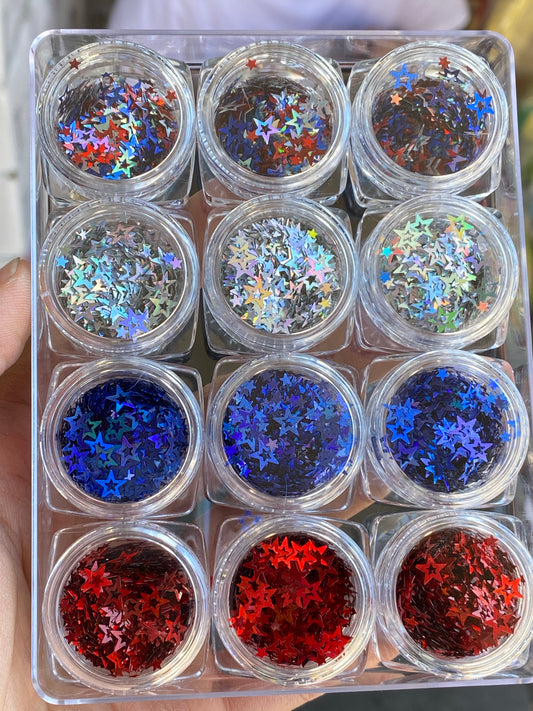 4th of July Star Flake set of 12