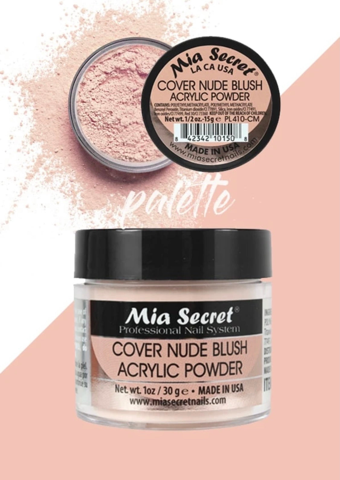 Mia Secret Clear Acrylic Powder - 1oz, Professional Nail Bed Cover