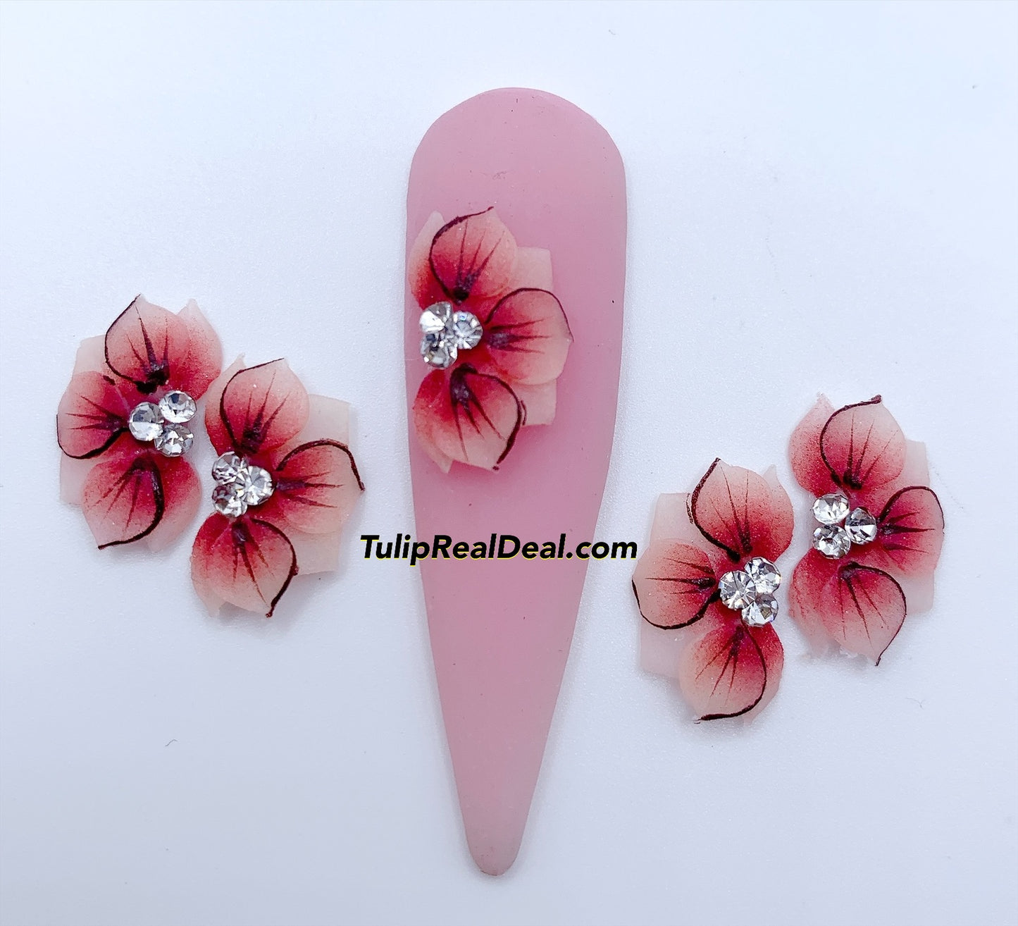 3D Handmade Acrylic Flowers 4pcs multi colors