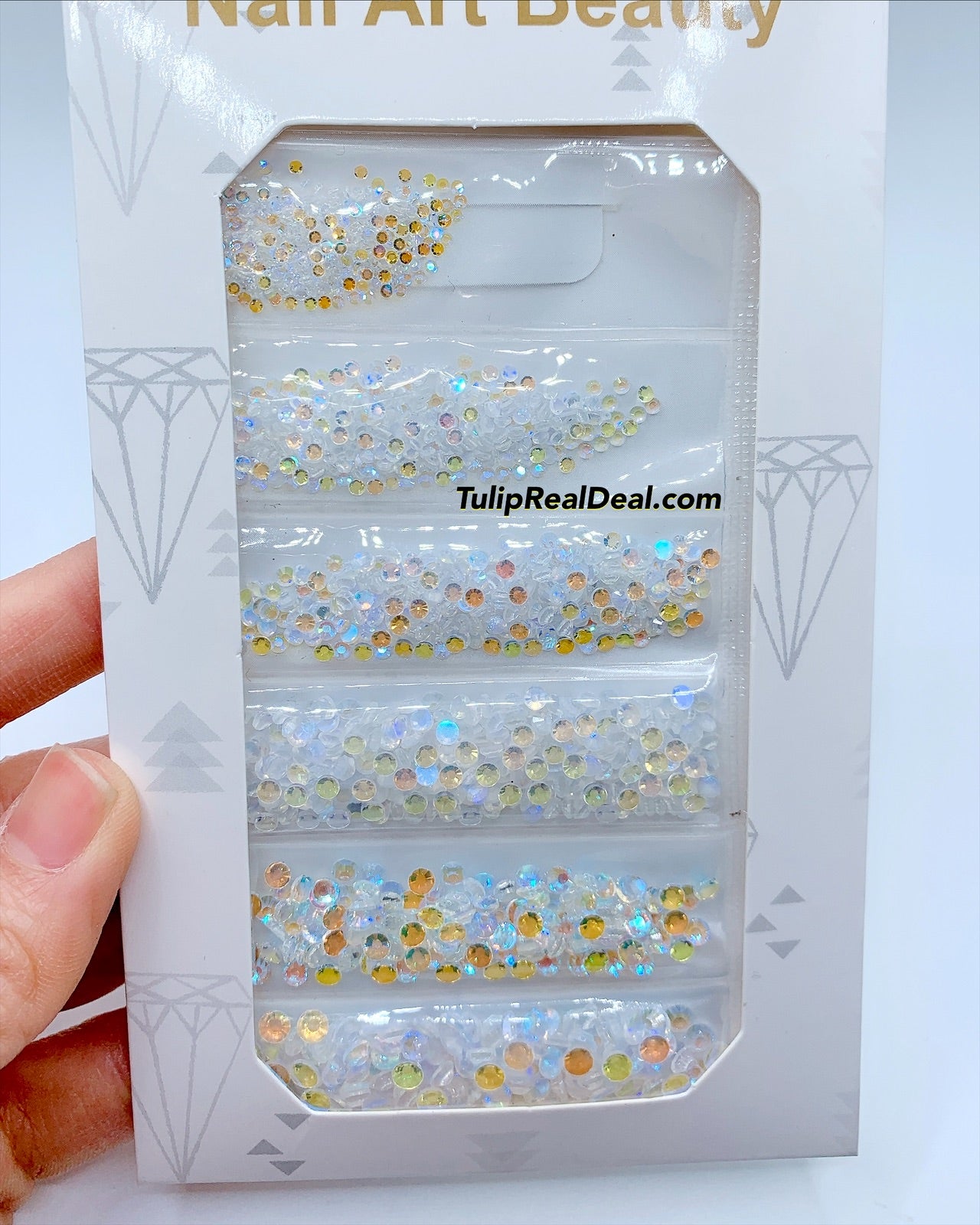 Light Yellow AB Flatback Rhinestones Mixed sizes