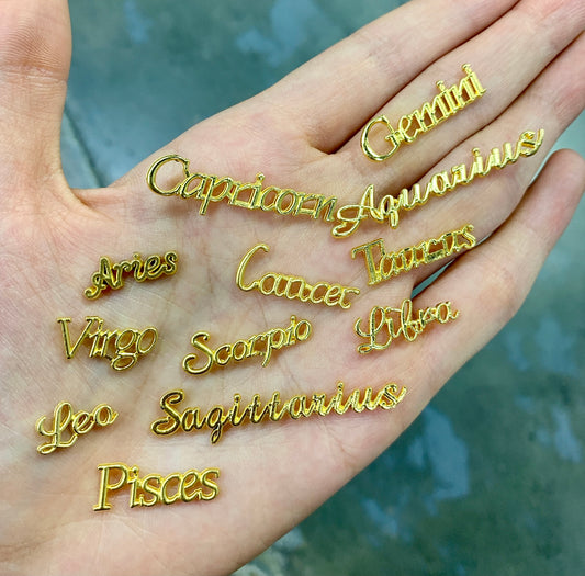 Zodiac Charms Words 12pcs