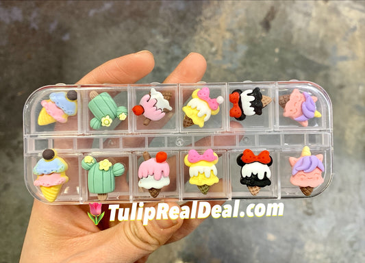 Ice cream 3D charm set of 12