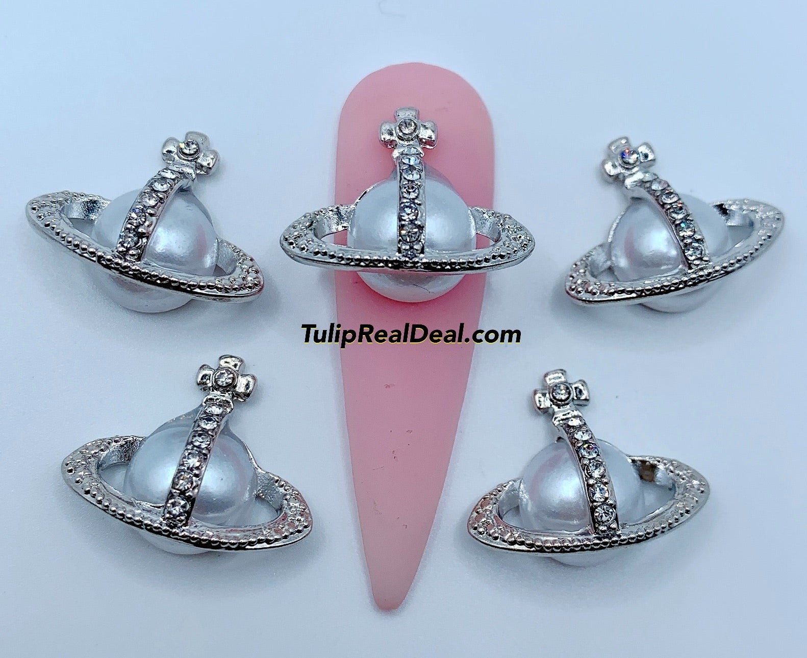Planet cross pearl charms – Tulip Real Deal