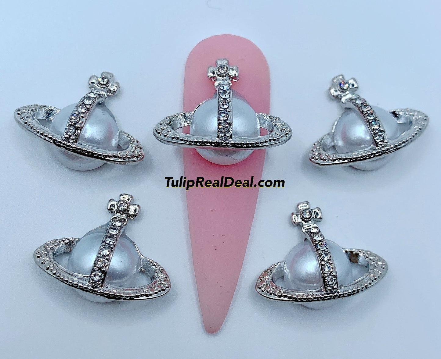 Planet cross pearl charms