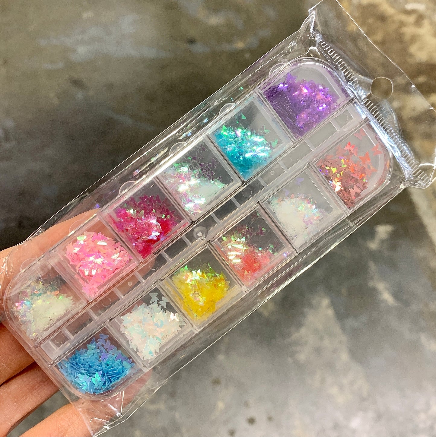 Butterflies flakes sequins set of 12