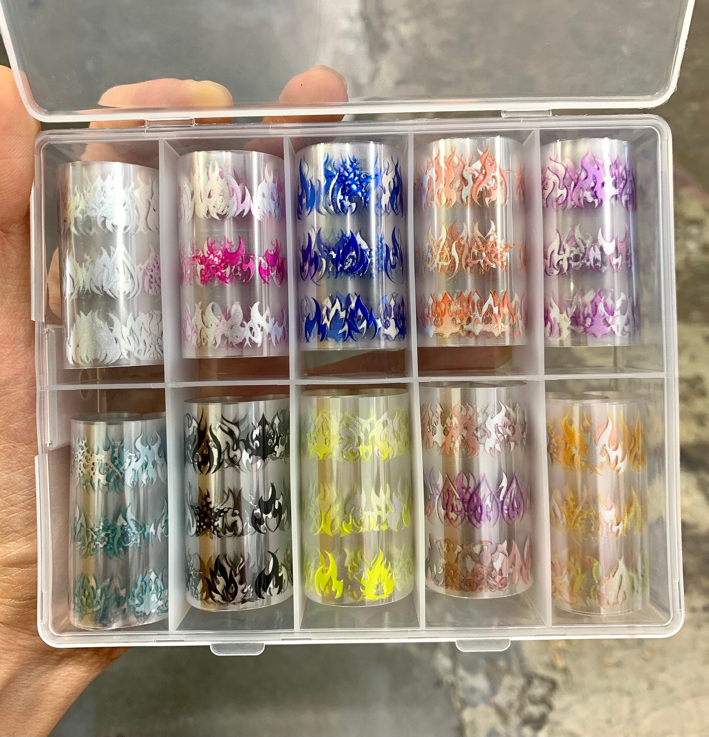 Foil Transfer Flames Multi Colors