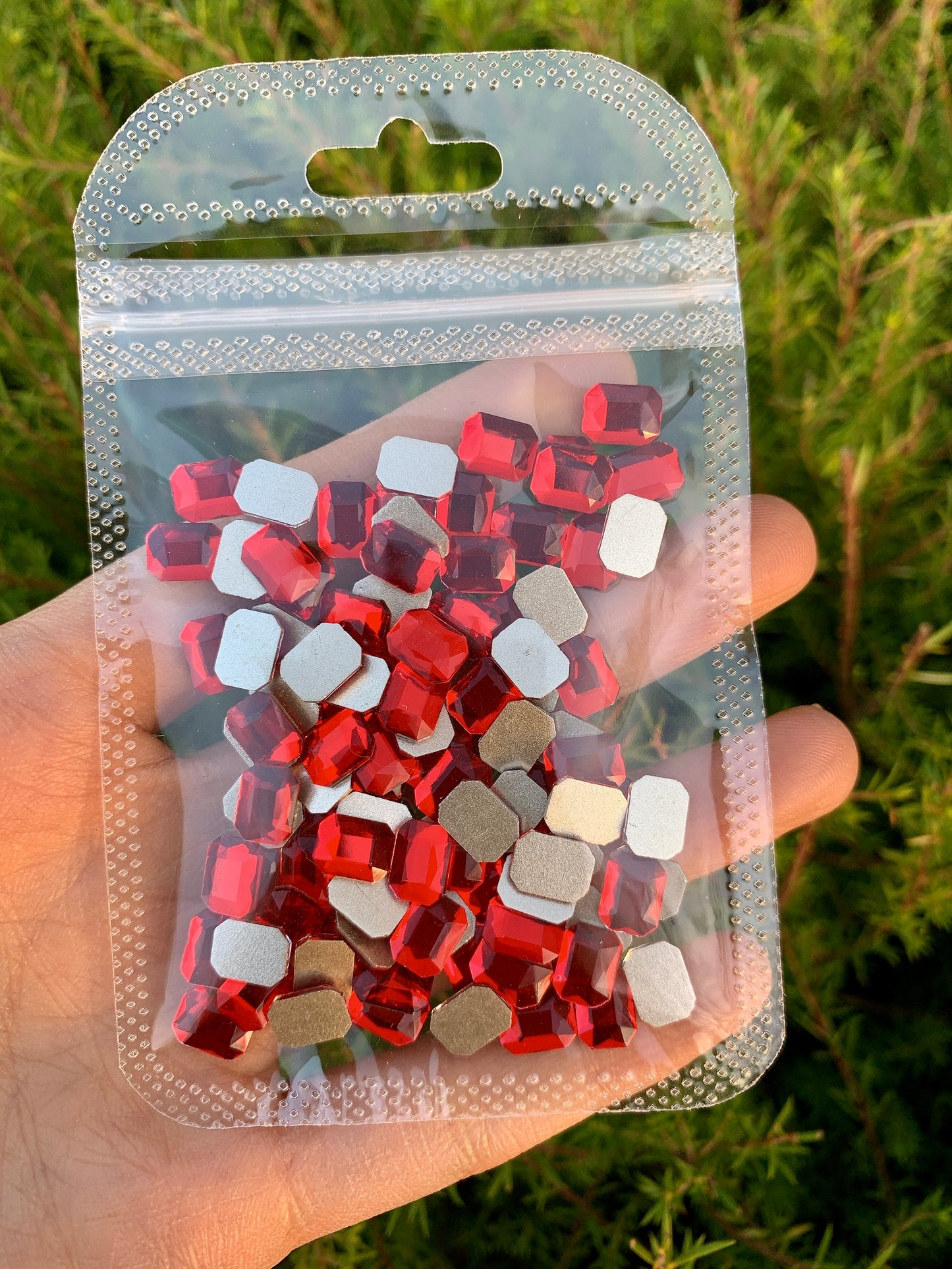 RED Rhinestone Oval/ Rectangle Rhinestones