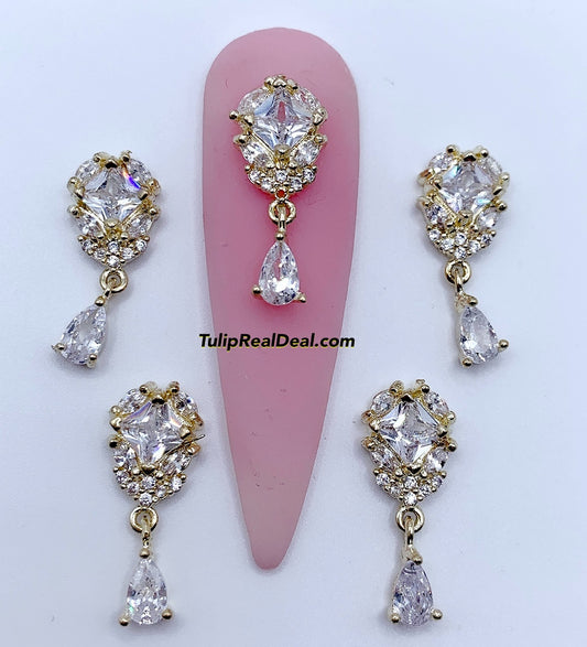 Zircon Dangle charms 4pcs