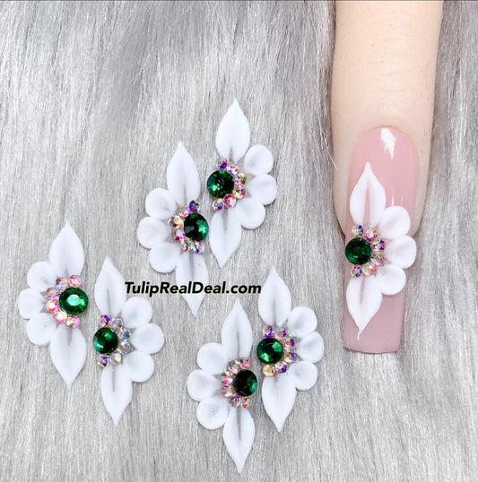 HANDMADE 3D Emerald AB Acrylic Flowers Christmas