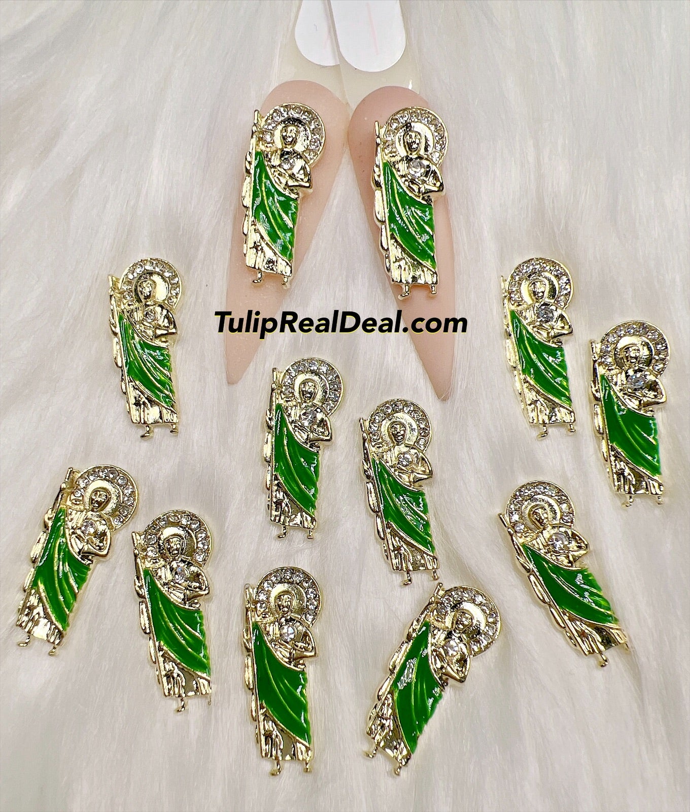 San Judas 3D Bling nail charms