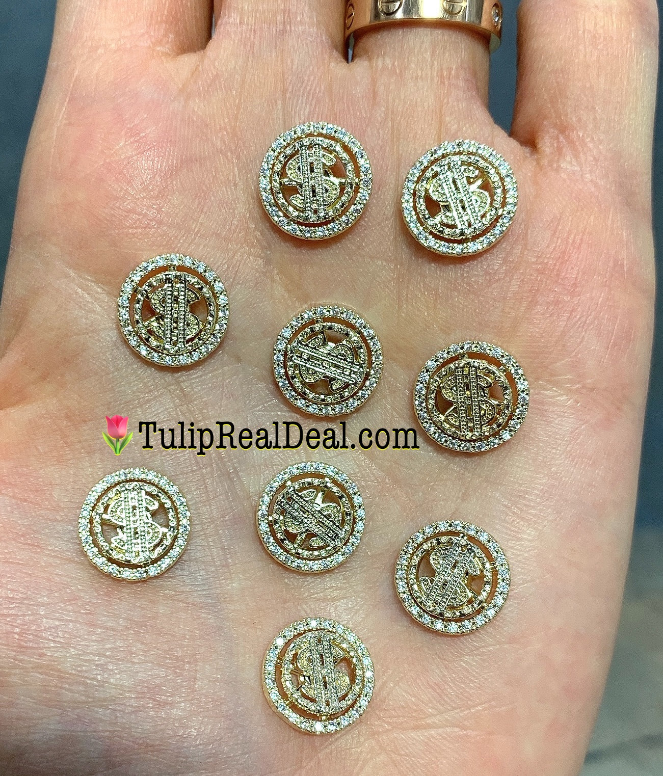 Bling Dollar 3D Spinning charm