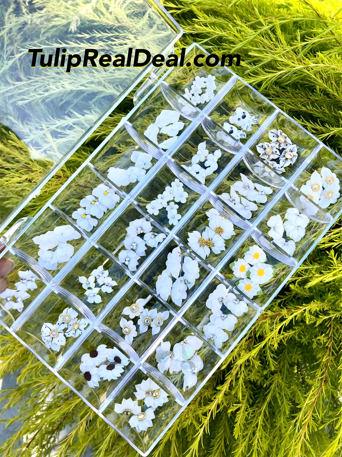 NEW 3D Acrylic White Flowers