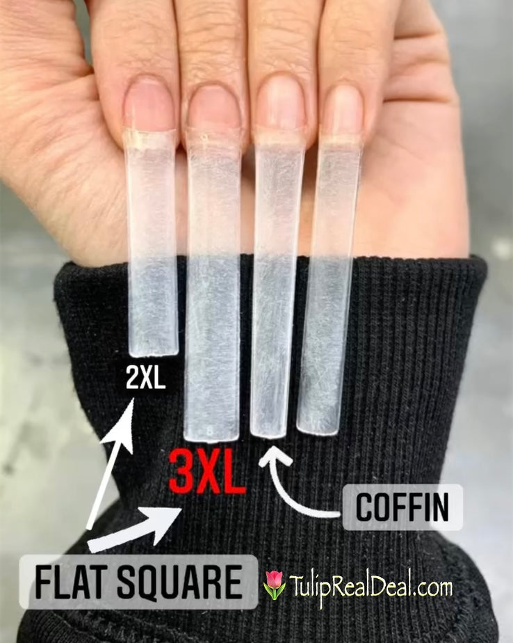 3XL FLATTENED SQUARE Non C- curve Tips