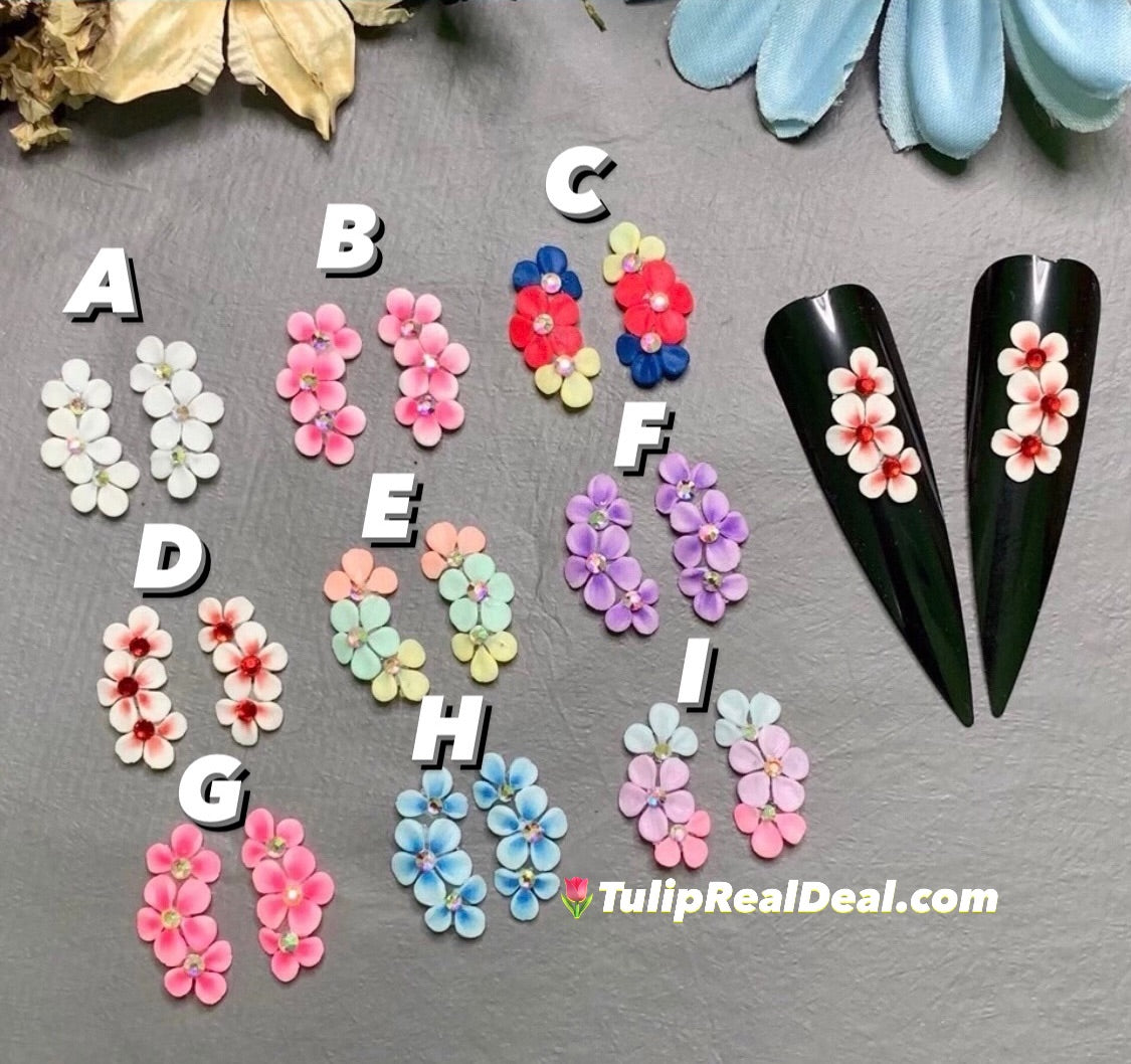 NEW 3D Acrylic Trio Flowers 4pcs