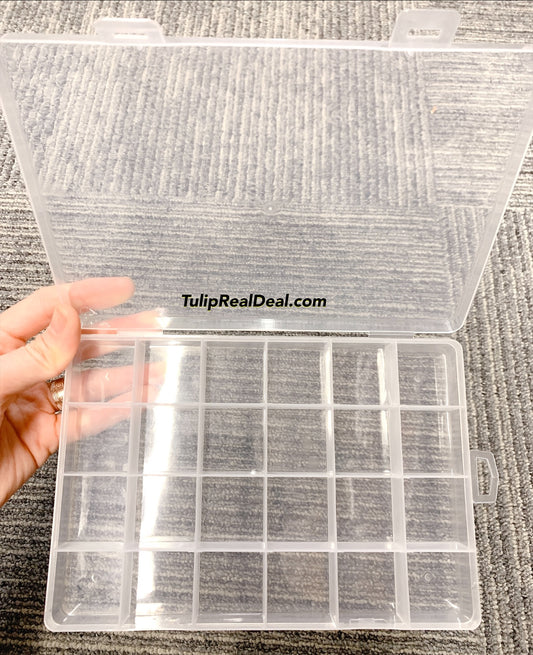 Empty Clear charm storage box 24 slots