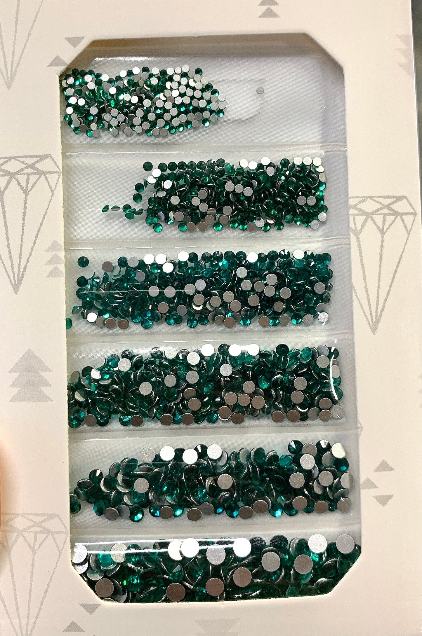 Mixed Crystal Flatback Assorted Pack - Persian Green