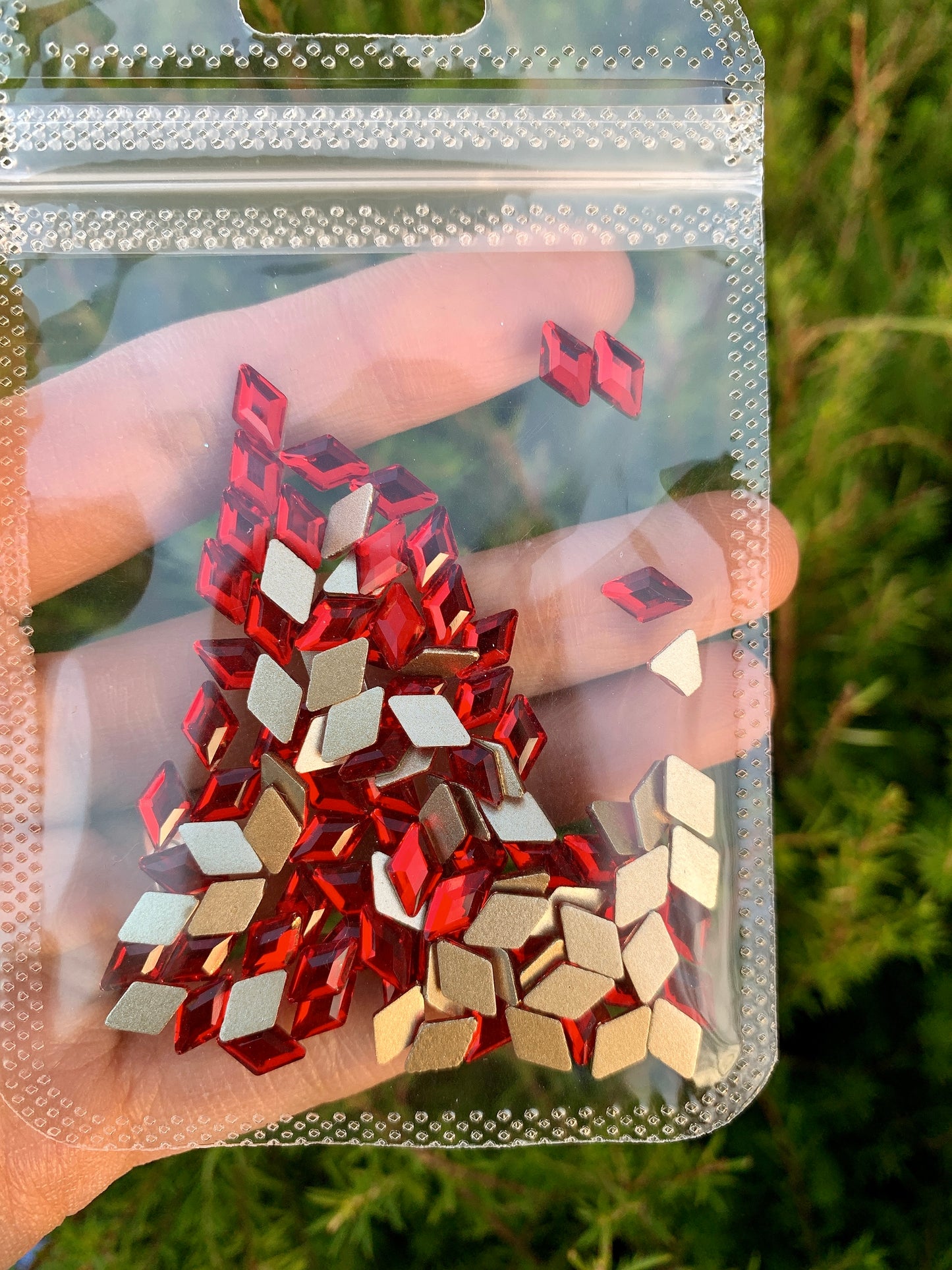RED Rhinestone Rhombus/ Kite Rhinestones