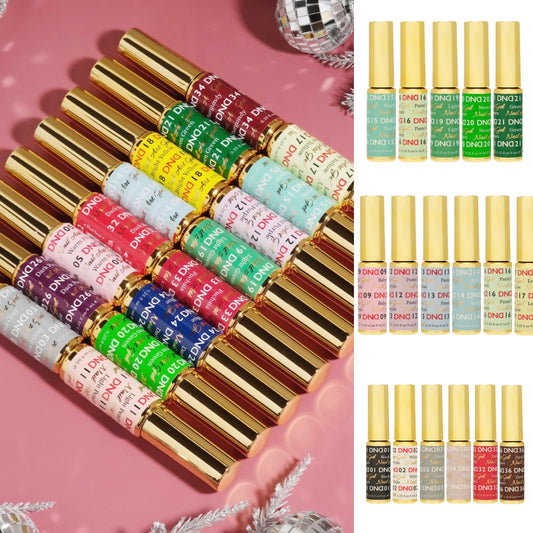 DND Liner Gel Polish Swatch - from 1 to 36