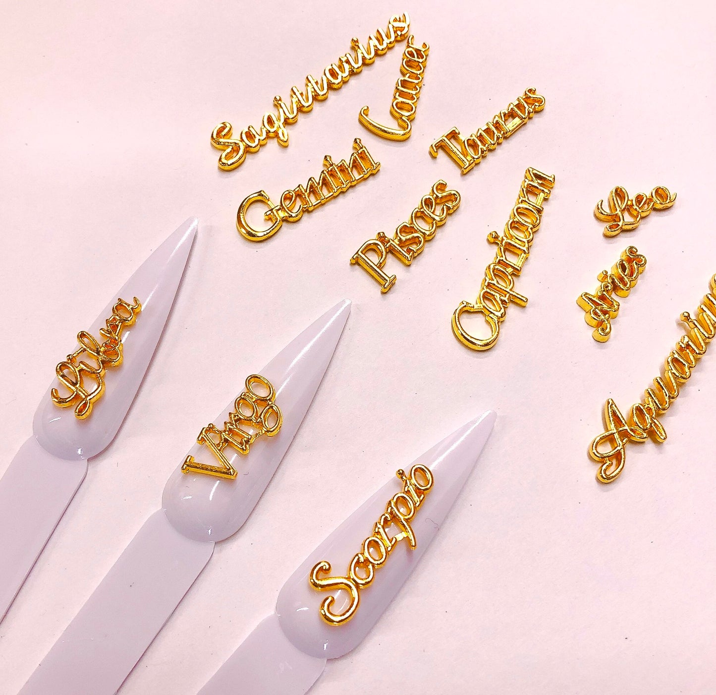 Zodiac Charms Words 12pcs