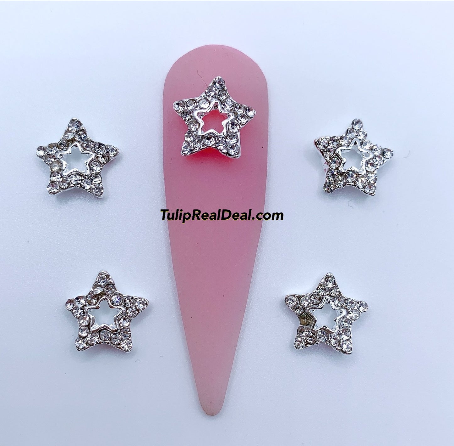 3D Star Bling Nail Charms 5pcs