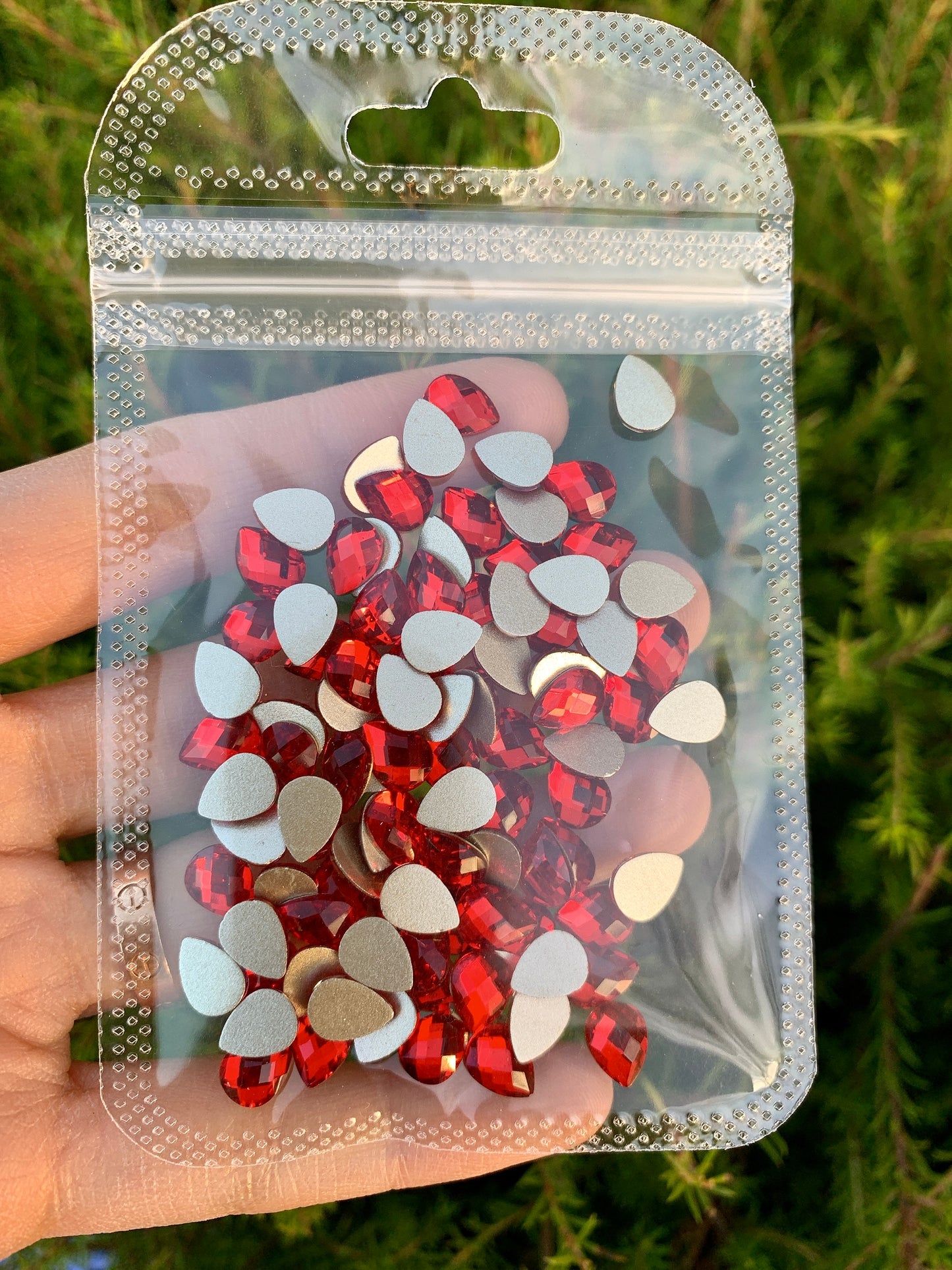 RED Rhinestone Pear/ Flame Rhinestones