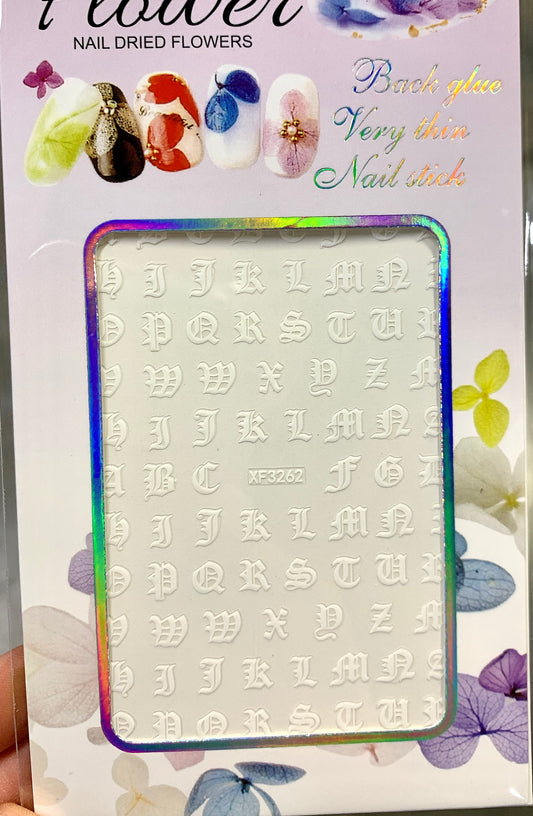 Sticker English Letter Small White