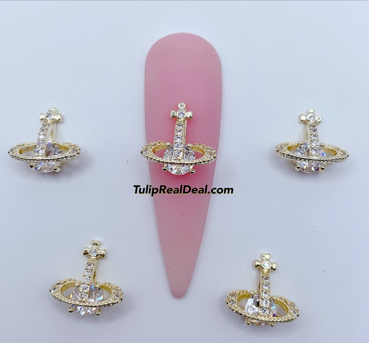 Zircon Planet cross Bling charm