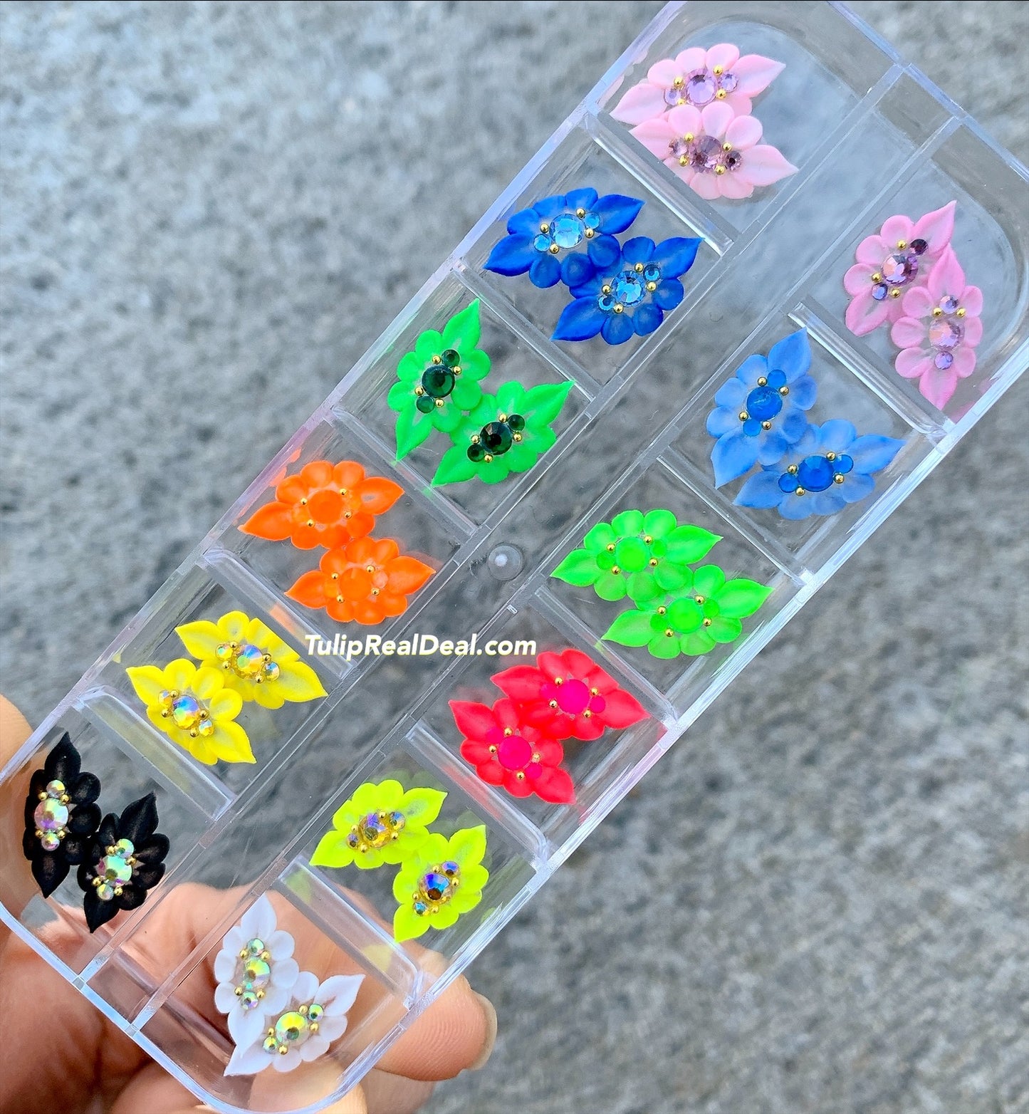 Handmade 3D Colorful Acrylic Flowers Set 24pcs