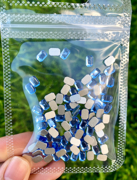 Blue Sapphire Rhinestone Rectangle Medium