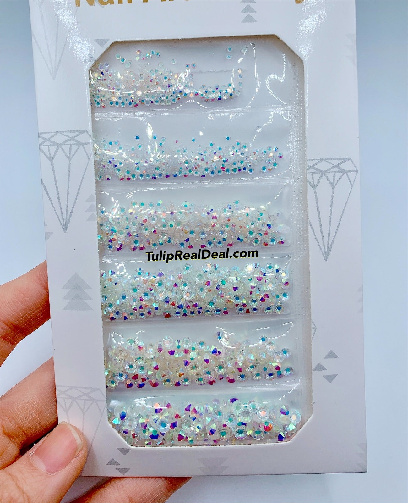 Crystal AB Unfoiled Flatback Rhinestones Mixed sizes