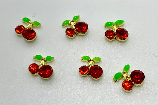 Cherry metal nail charms 2pcs