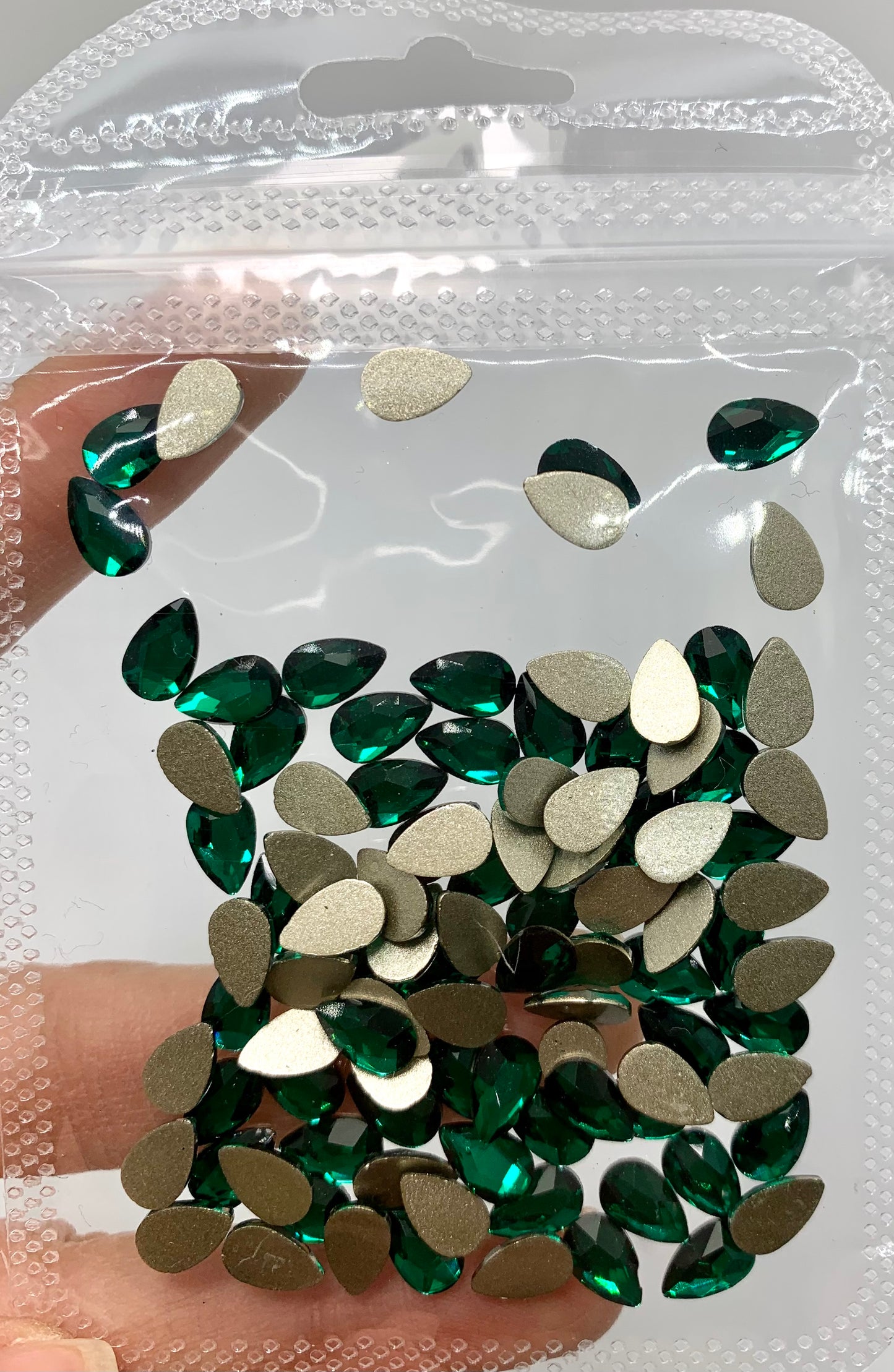 Emerald Rhinestone Pear Medium