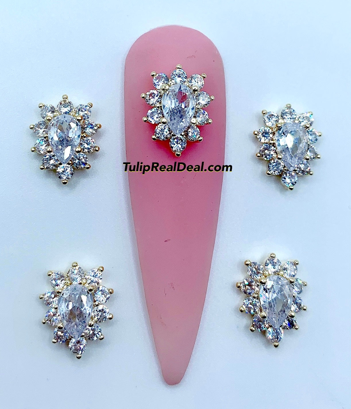 Zircon Tear drop charms 4pcs