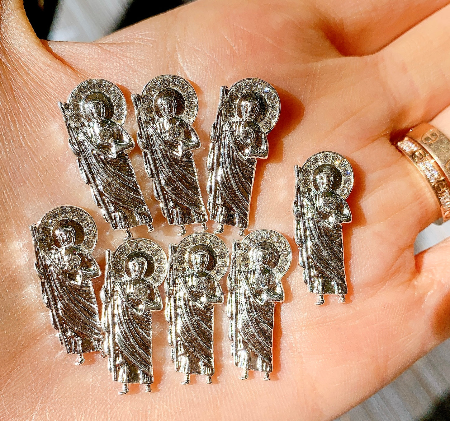 San Judas 3D Bling nail charms