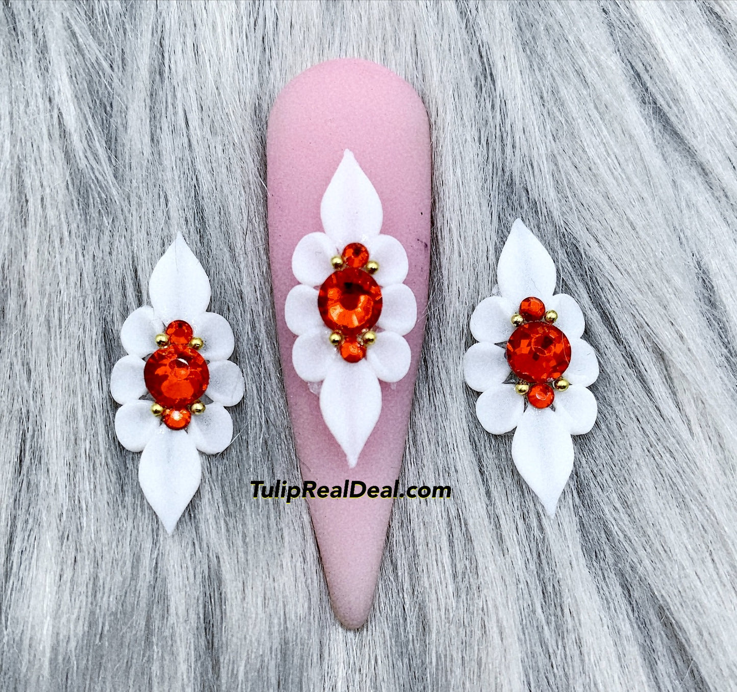 HANDMADE 3D WHITE Acrylic Flowers Full XL
