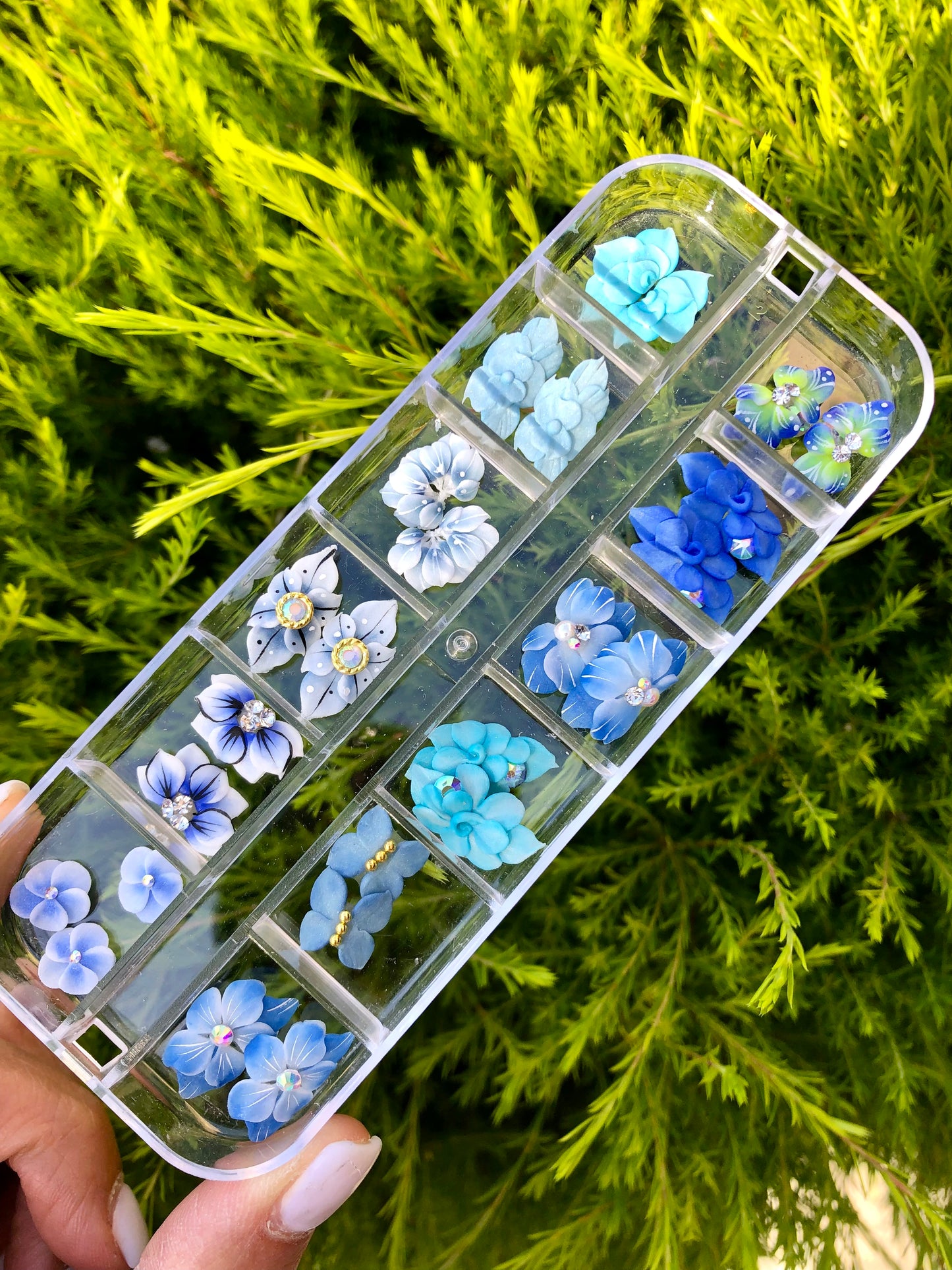 NEW 3D Acrylic BLUE Flowers
