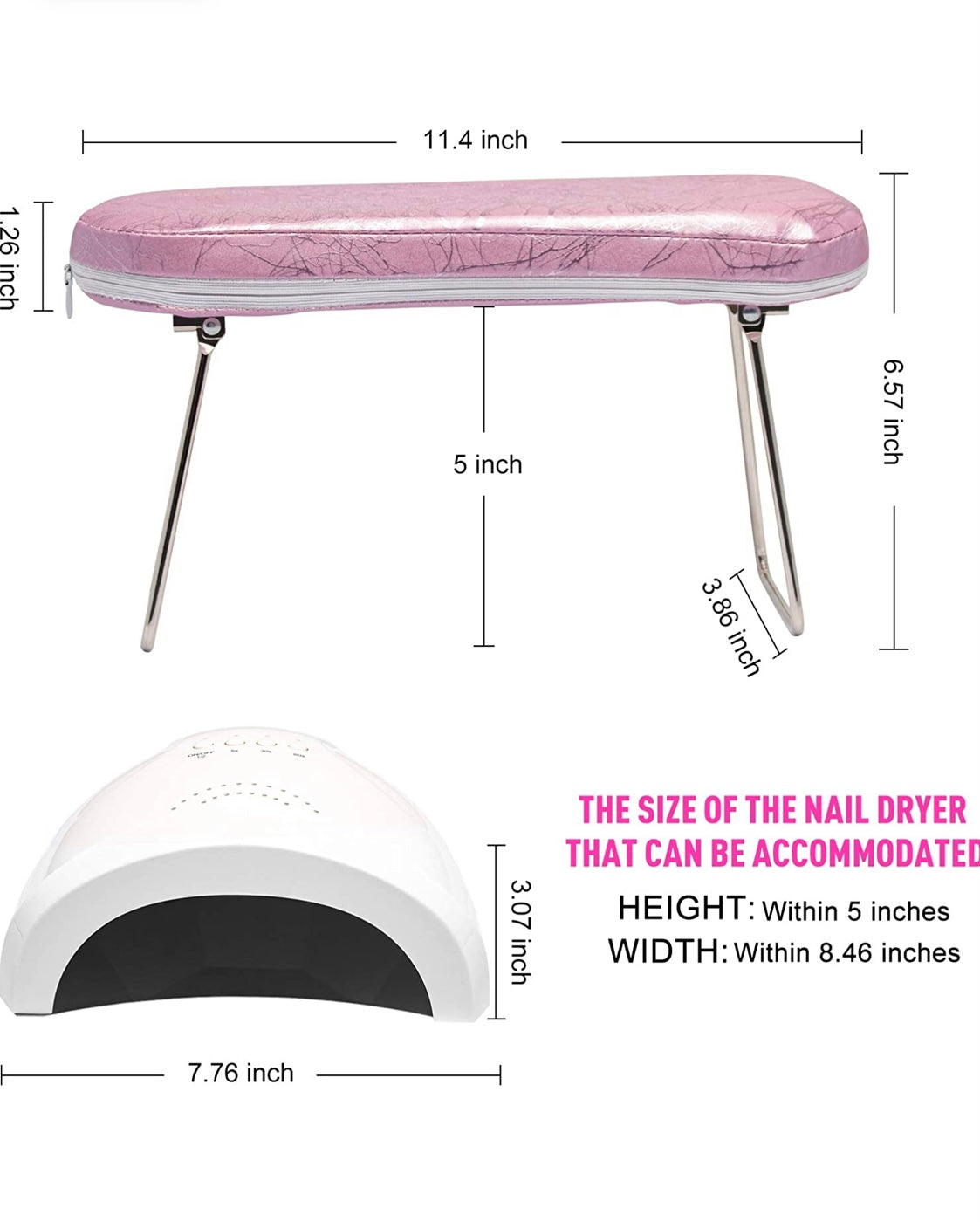 Foldable Pink Arm Rest