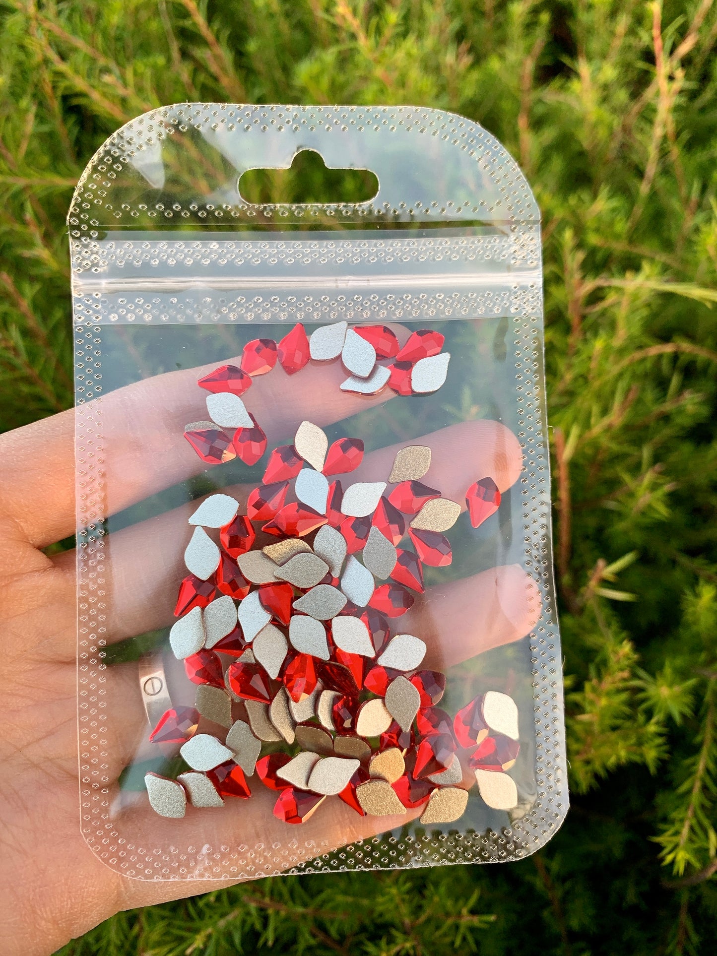 RED Rhinestone Pear/ Flame Rhinestones