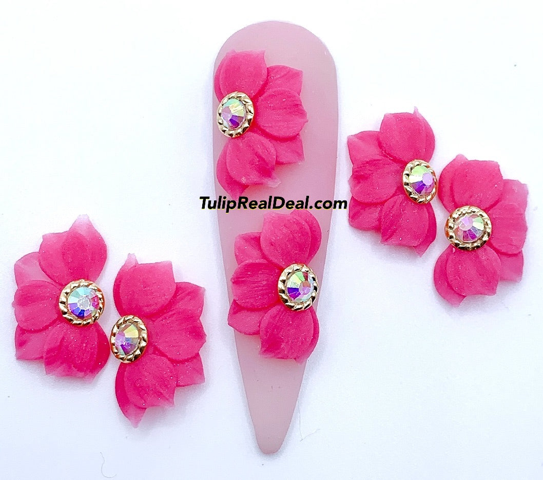 HANDMADE 3D Acrylic Flowers 4pcs