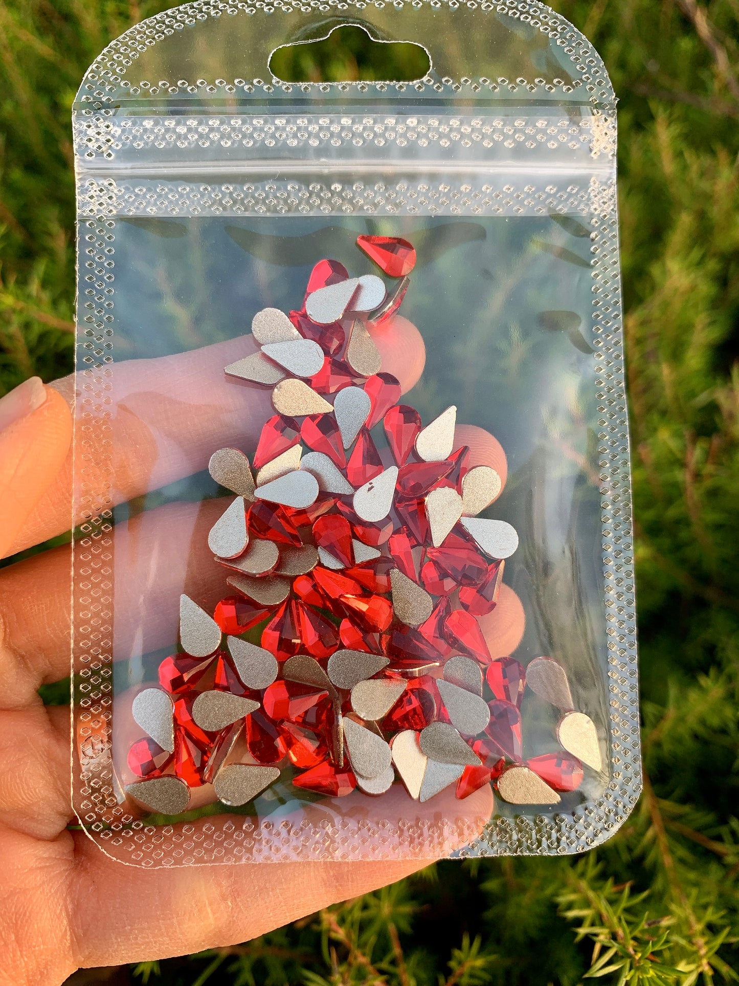 RED Rhinestone Pear/ Flame Rhinestones