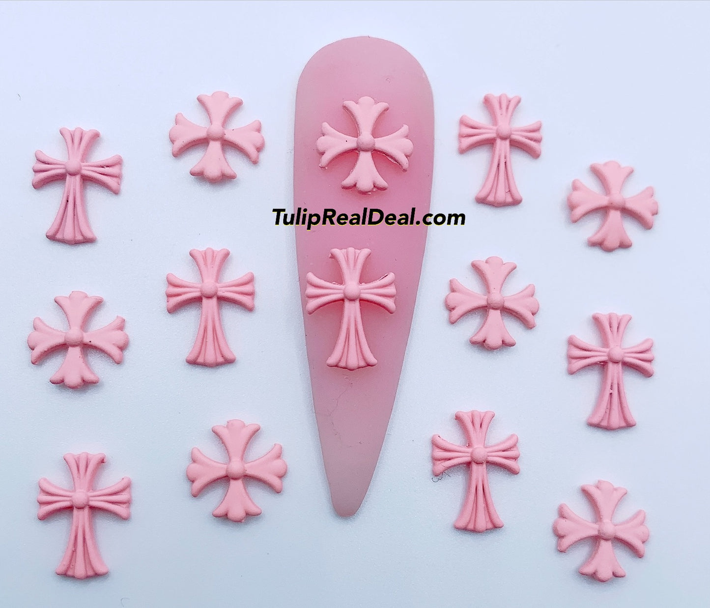 Nude Pink cross charms 20pcs