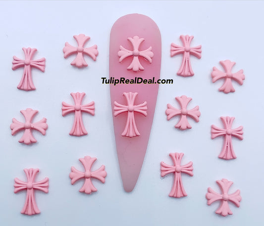 Nude Pink cross charms 20pcs