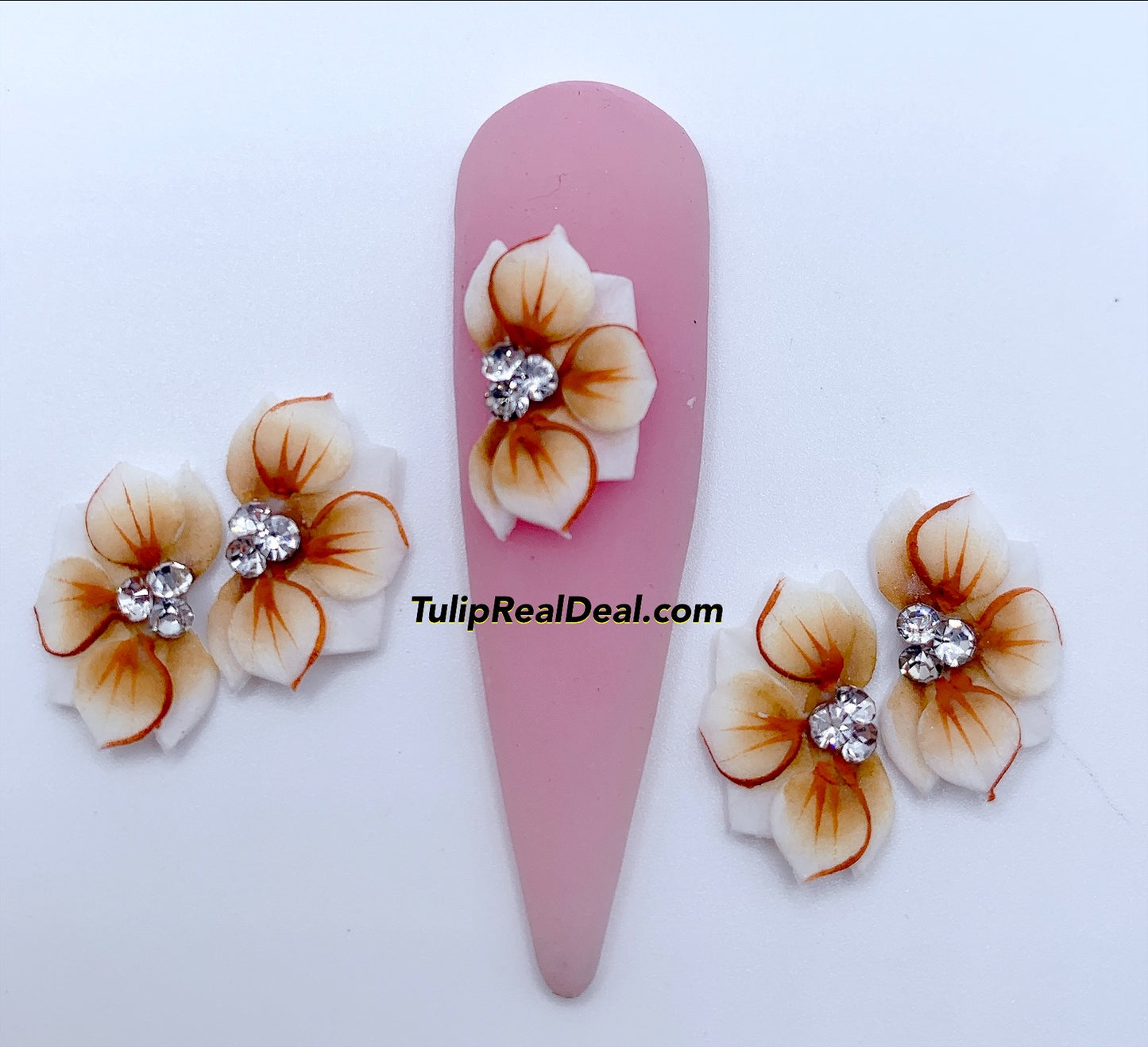 3D Handmade Acrylic Flowers 4pcs multi colors
