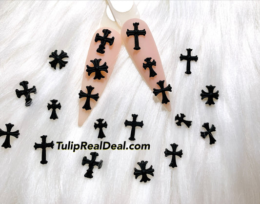 20pcs cross charms BLACK