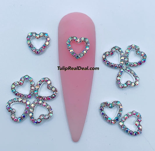 10pcs Bling Heart Charms