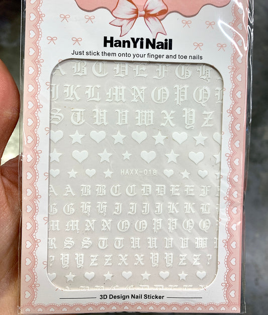 Sticker Letters Stars Hearts