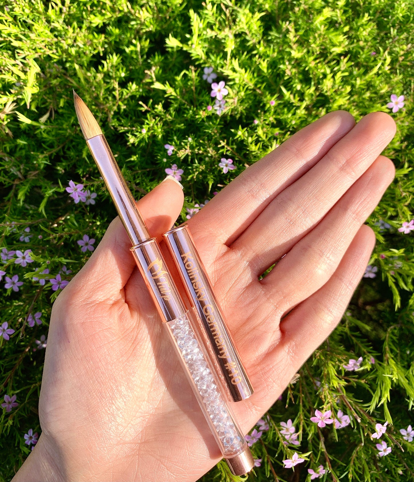 Acrylic Kolinsky Brush size 10 Rose Gold